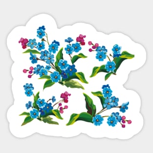 Blue Flowers Sticker